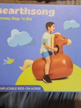 Inflatable Ride-On Horse — Brown Kids Hopper